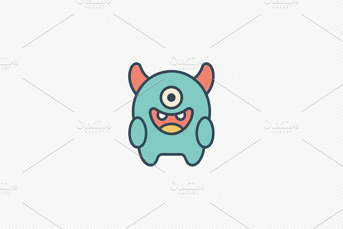 Cute Alien Monster Icon, a Decorative Illustration by Vectorium Studio (Photo 1 of 3)