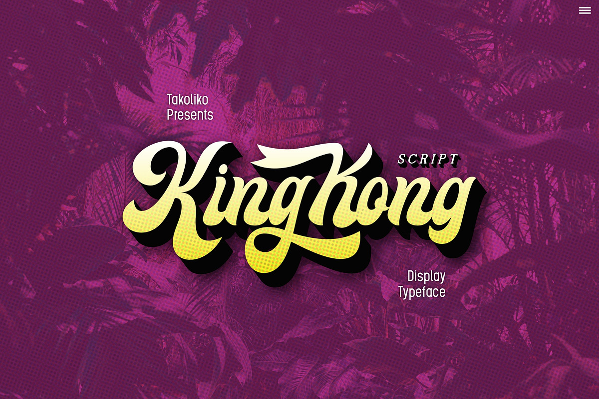 KingKong Script, a Script Font by takoliko (Photo 1 of 11)