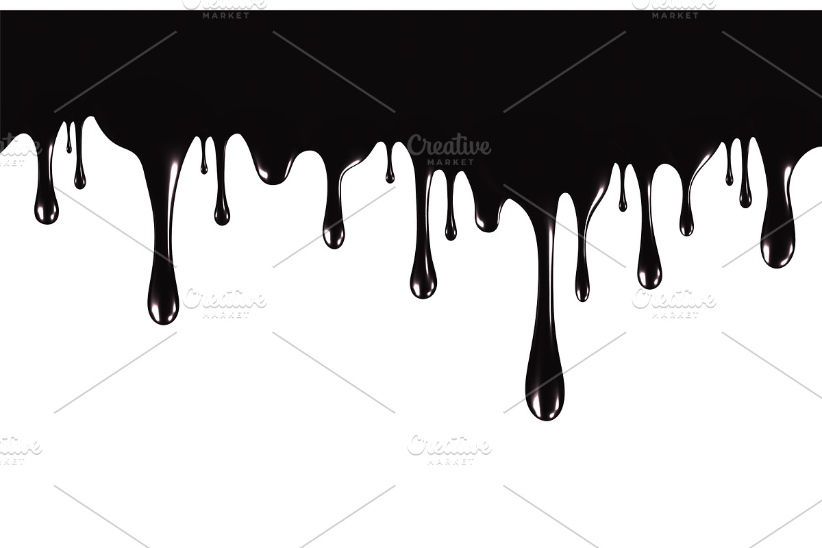 Realistic black paint drips isolated, a Texture Graphic by Vik_Y  Vector&Design