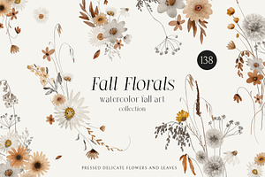 Fall Florals - watercolor set