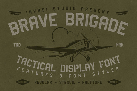 Brave Brigade - Tactical Display Fon, a Sans Serif Font by Invasi Studio