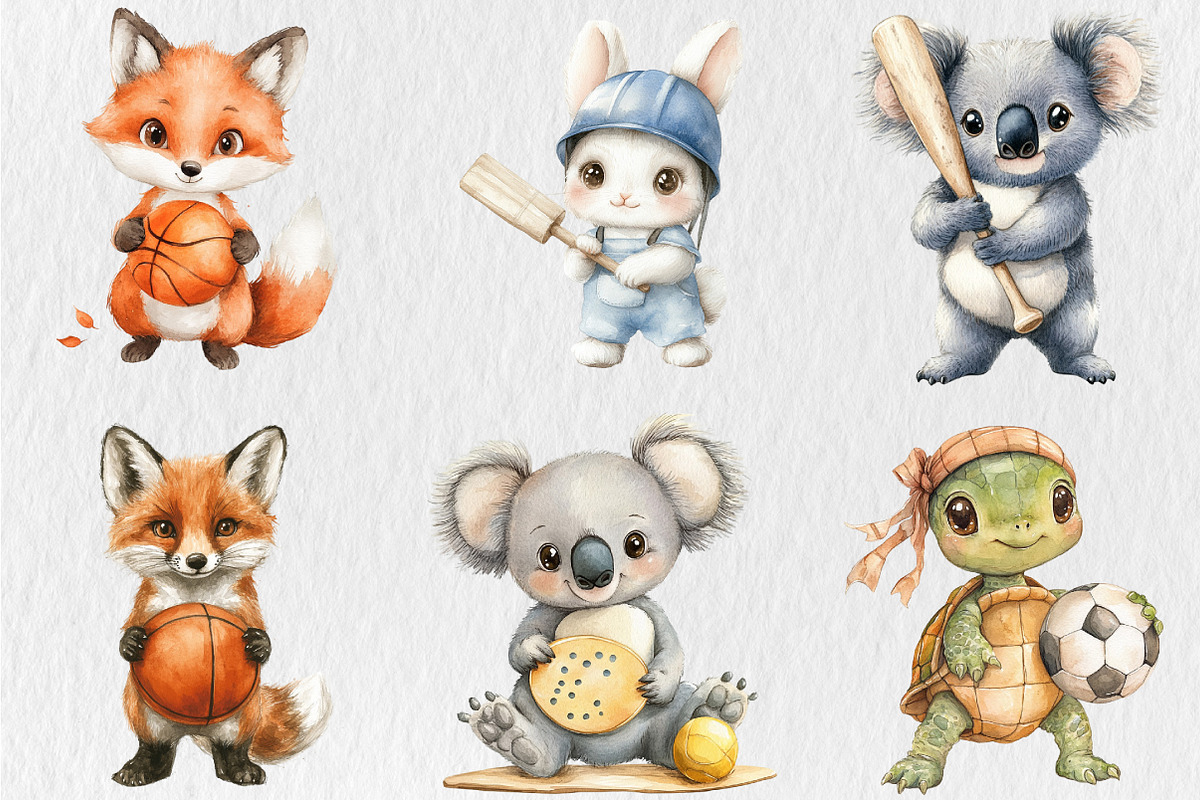 Cute Animal Sports Clipart, a Sport Illustration by Rose Art (Photo 3 of 3)