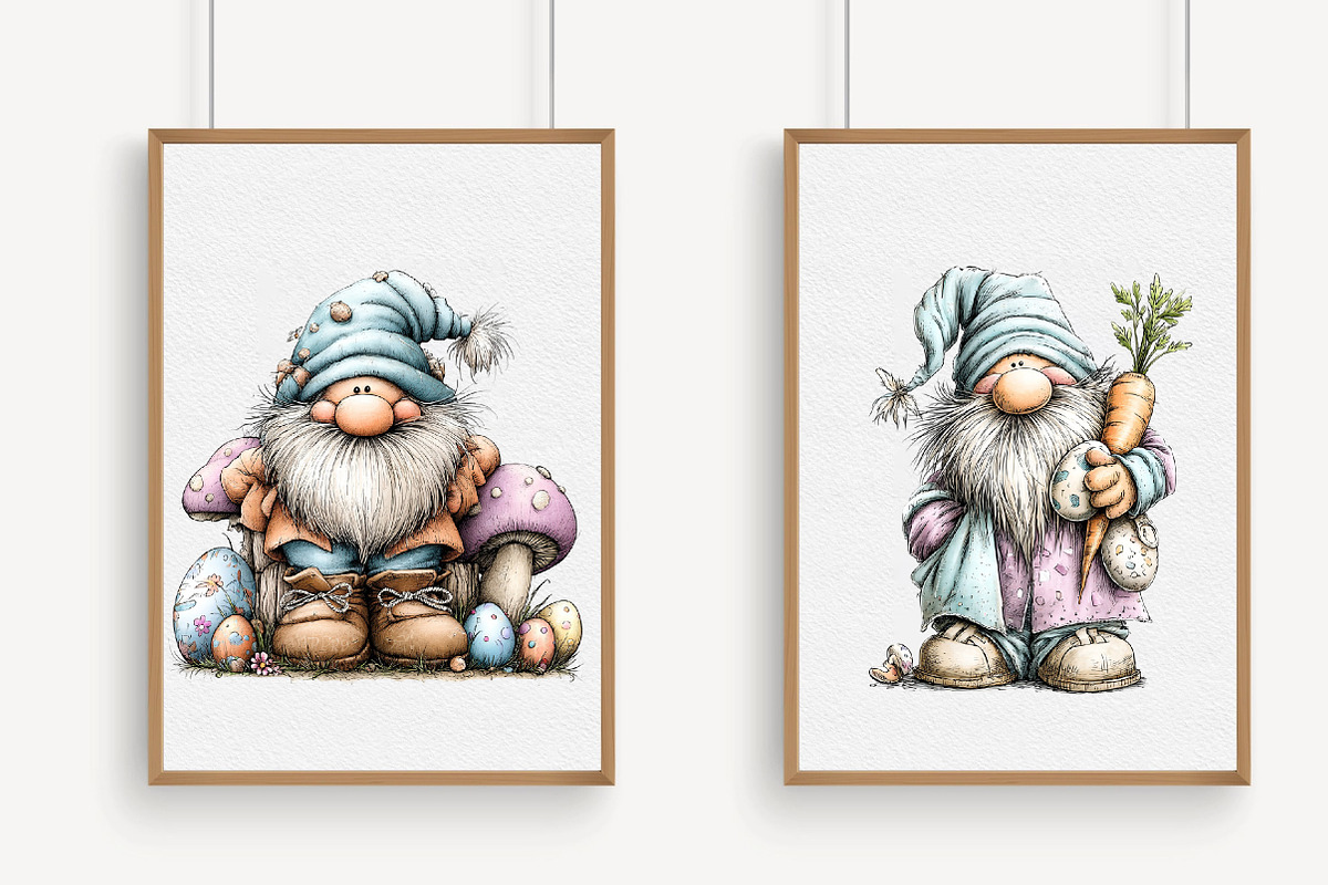 Cute Easter Gnomes Clipart, an Illustration by Libby Wishes (Photo 3 of 6)