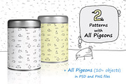 The Pigeon & the Fall patterns, an Illustration by Zooza Art (Thumbnail 6 of 8)