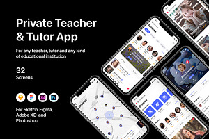 Private Teacher & Tutor App, an UI Kit Template by flr.24