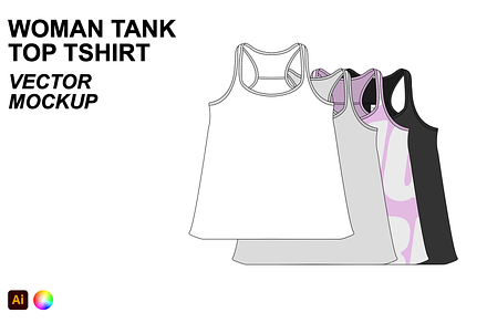 Woman Tank Top Tshirt Vector Mockup