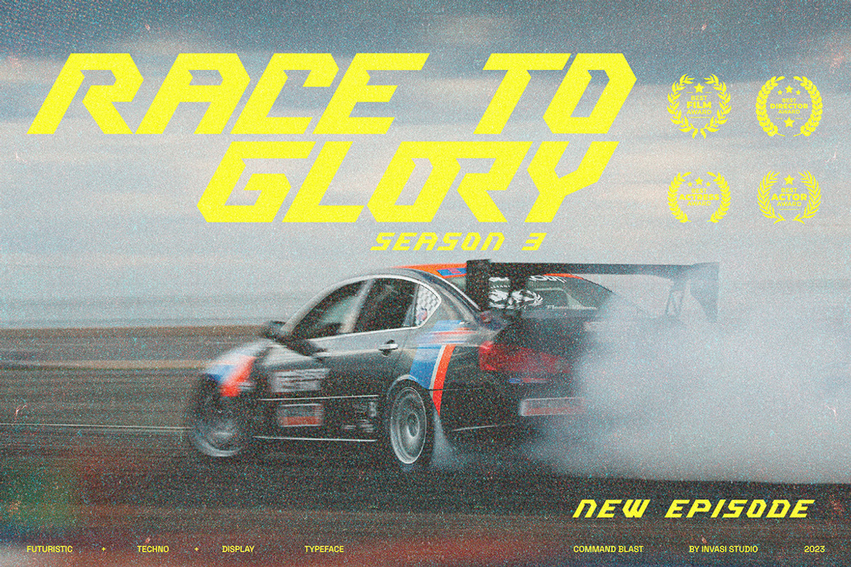 Command Blast - Speed Display Font, a Sans Serif Font by Invasi Studio (Photo 7 of 10)