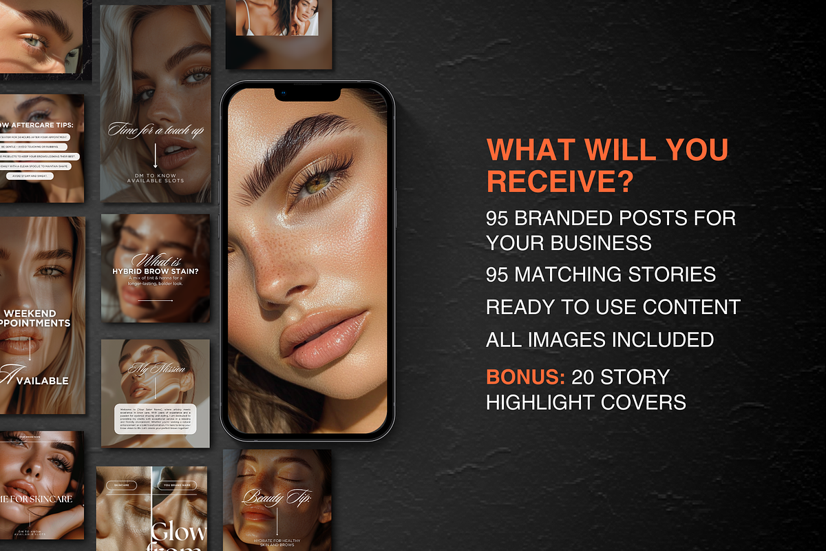 Lash and Brow Tech Canva Templates, a Social Media Template by DesignsbyMariaStudio (Photo 2 of 12)