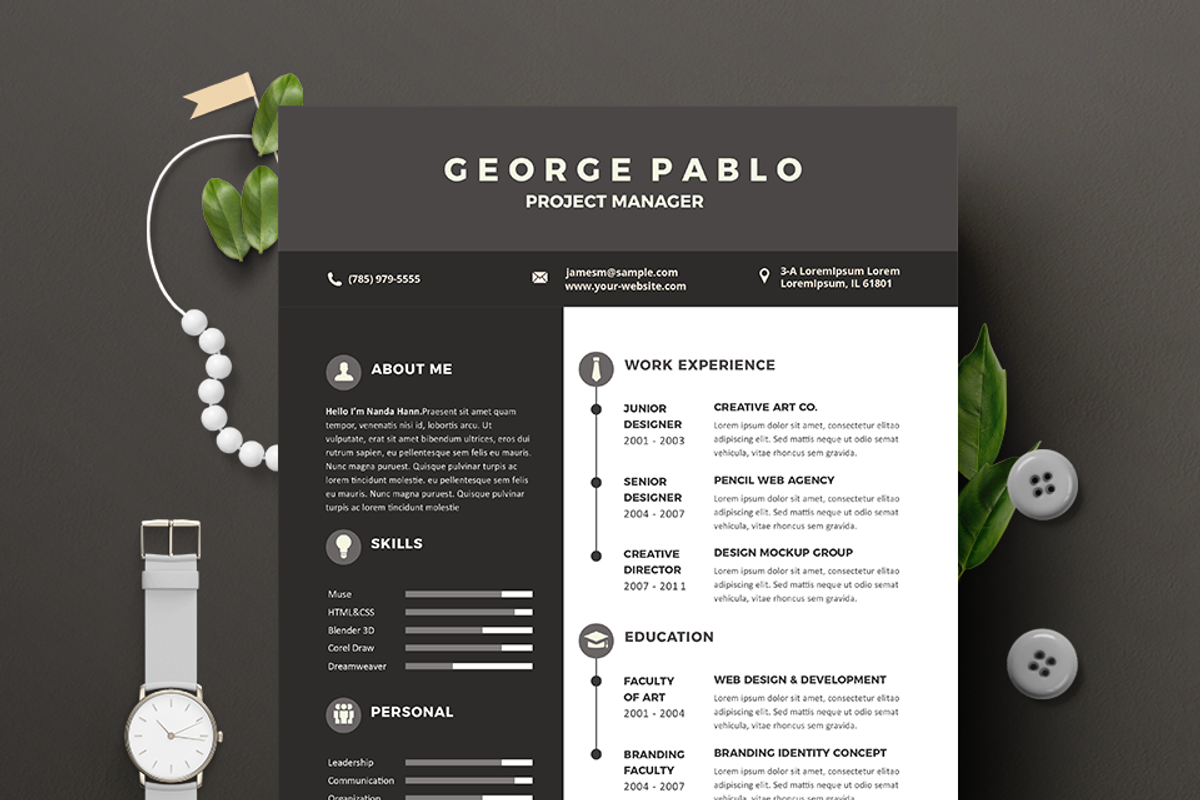 Resume & CV Template, a Resume Template by Hito Graphic (Photo 2 of 8)