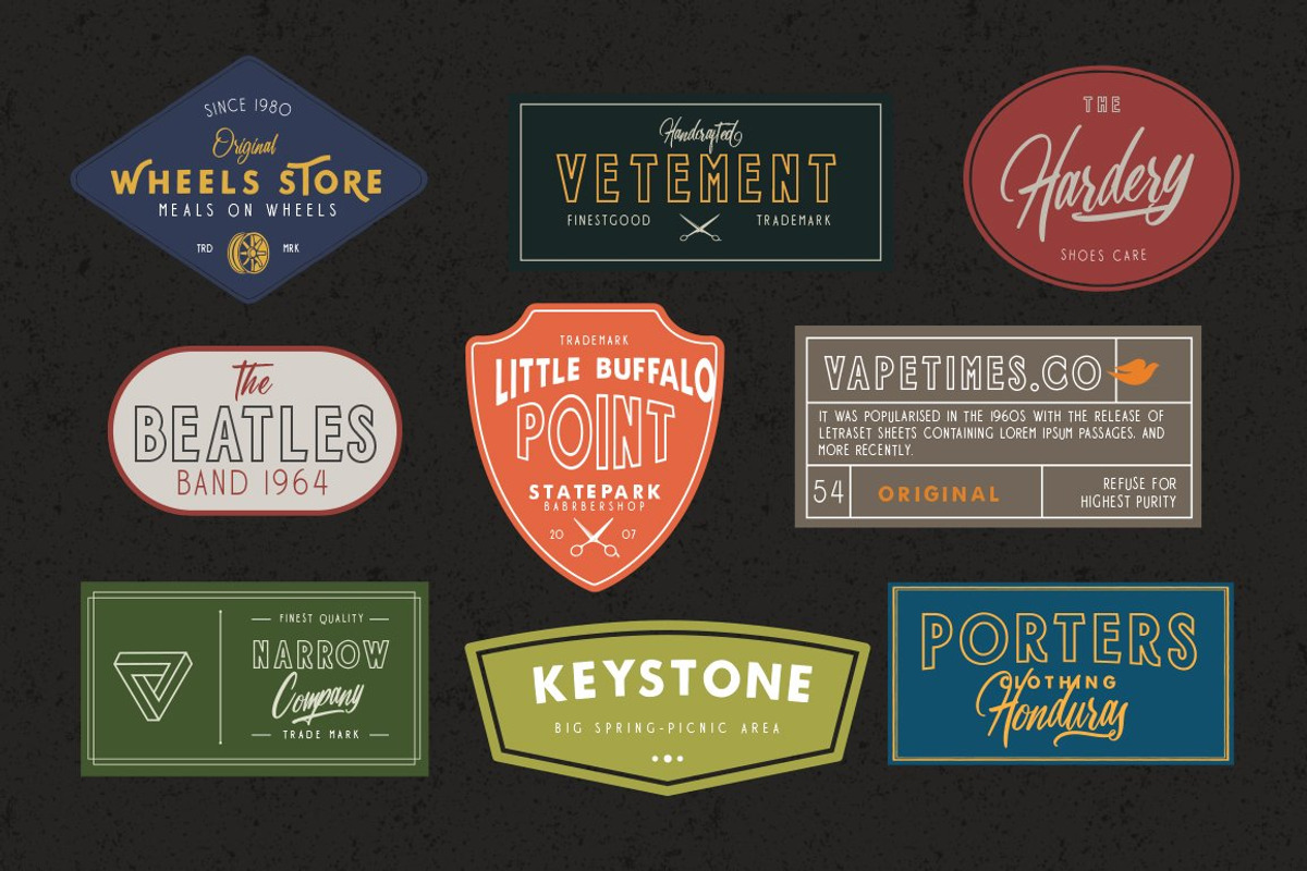 Harbour Typeface Badges Logo, a Sans Serif Font by Anxiety Studio (Photo 5 of 8)