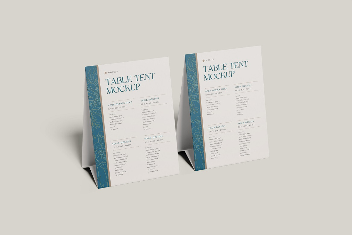 Table Tent  Mockup, an Advertising Mockup by YurnalisPerix (Photo 3 of 5)