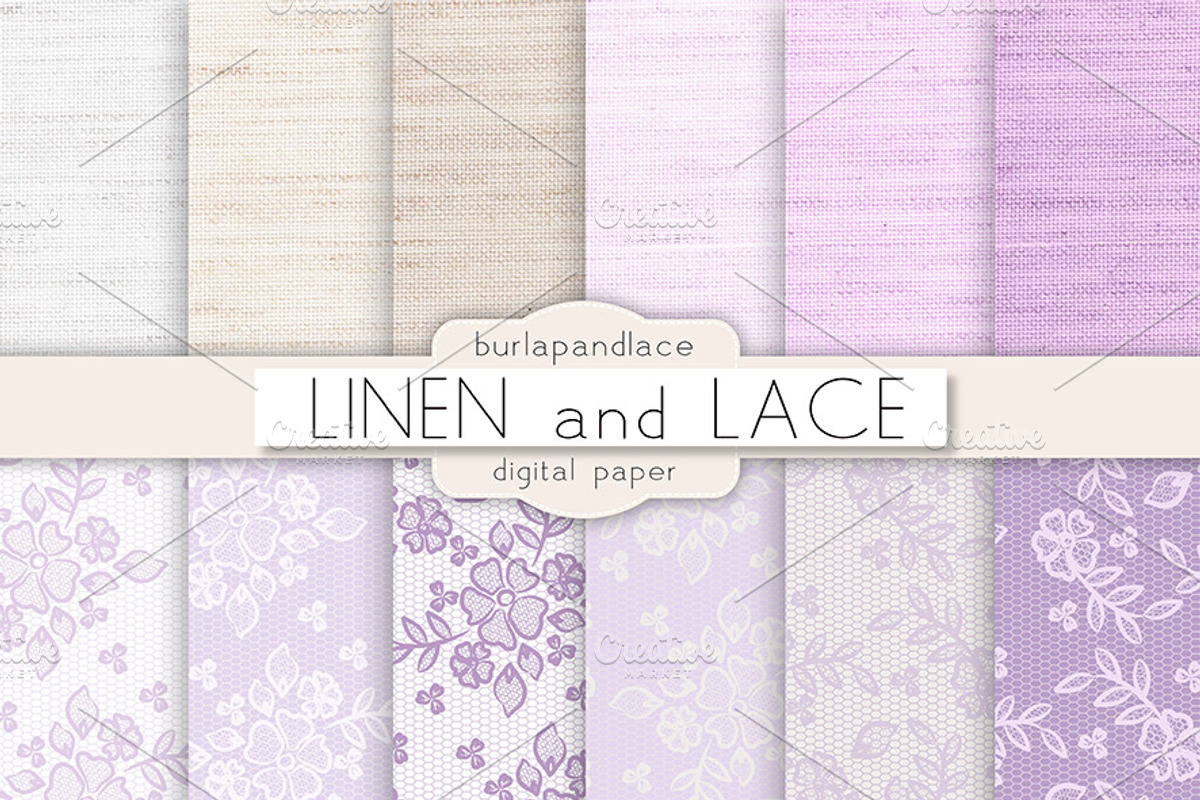 Linen and Lace digital paper