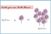 Birth Flower Clipart Digital Paper, a Decorative Illustration by VianneArt (Thumbnail 7 of 9)