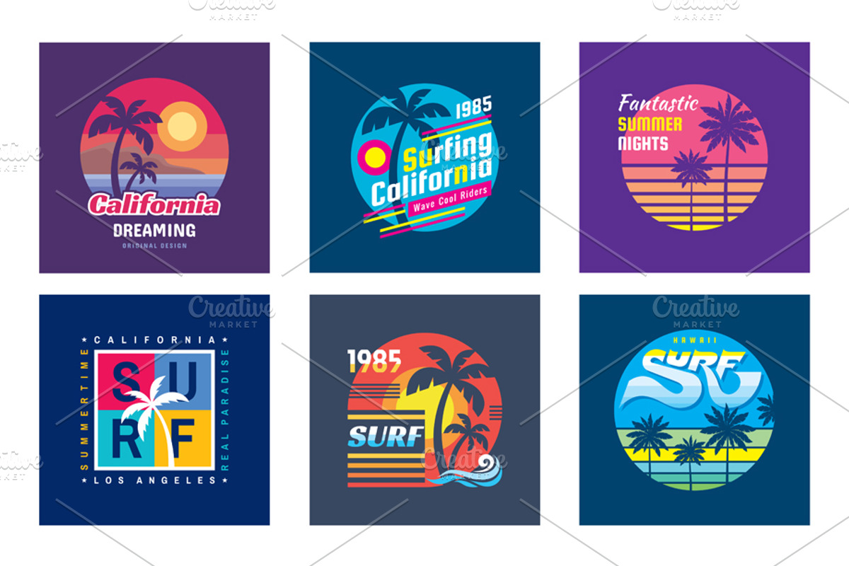 T-Shirt Summer Badges - Vector Set, a Branding & Logo Template by serkorkin