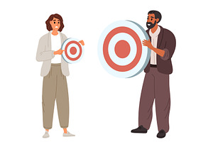 Man with big and woman with small, a Person Illustration by Vectorbuum