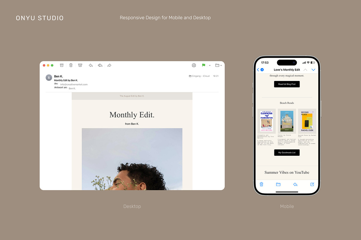 Content Creator Newsletter Template, an Email Template by ONYU Studio (Photo 2 of 4)