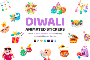 Animated Diwali Stickers, an Emoji Icon by Vectors Market