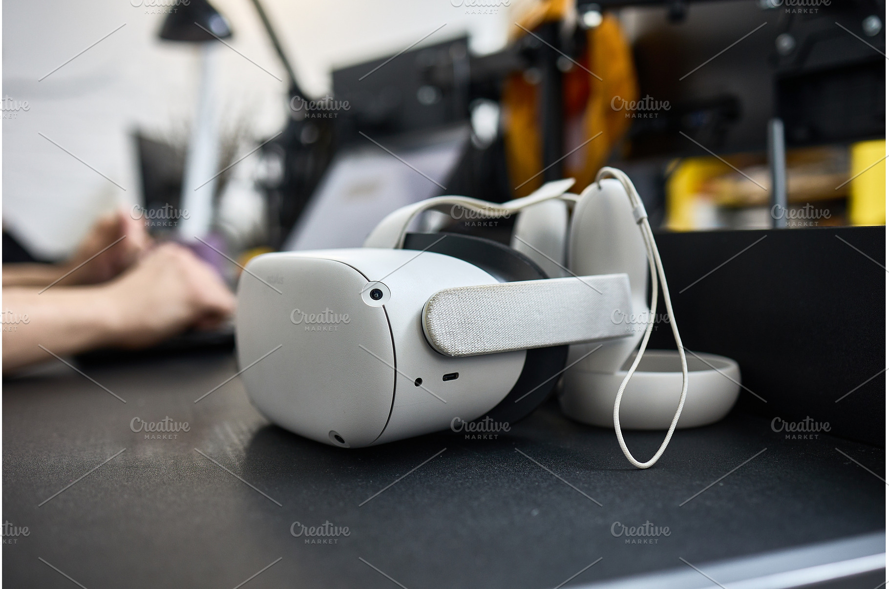 Modern virtual reality headset on, a Technology Photo by wip3out