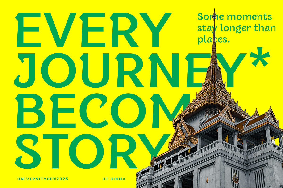 UT Bigha - A Unique Display Font, a Sans Serif Font by Universitype (Photo 8 of 12)