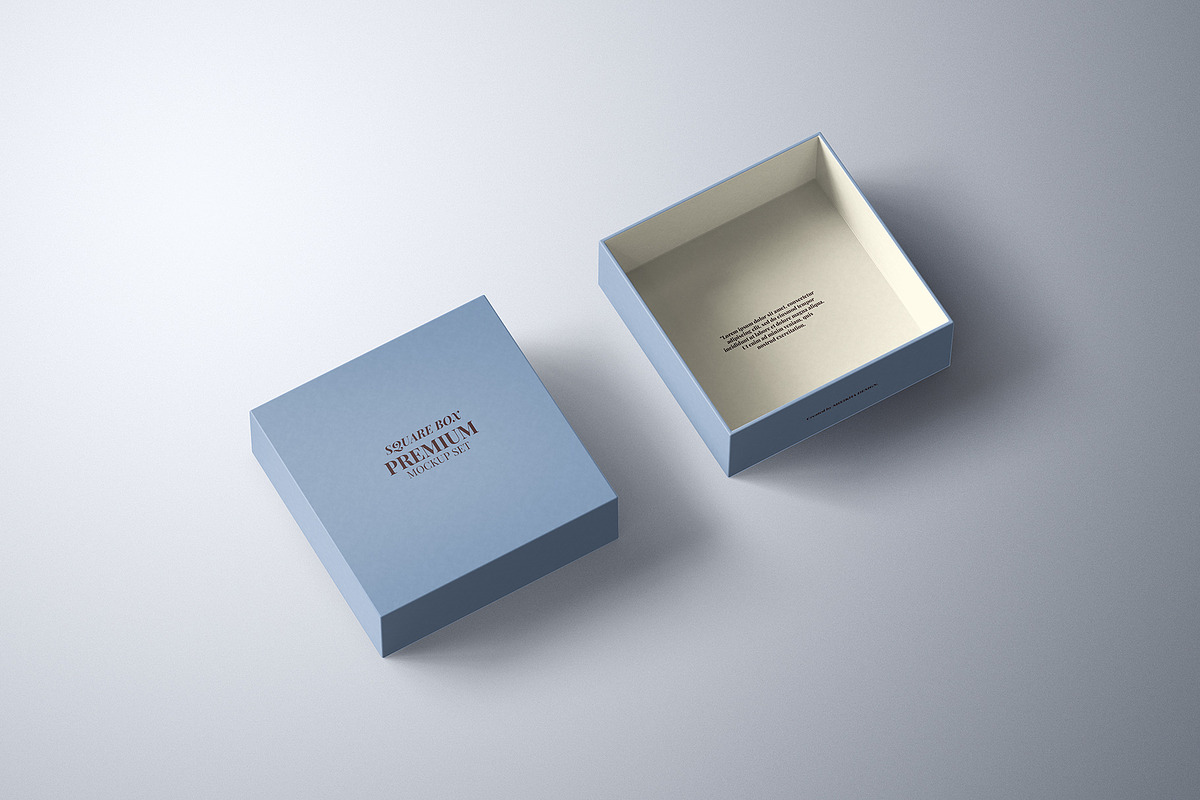 Square Rigid Two-Piece Box Mockup, a Packaging Mockup by Sheikhadesign (Photo 8 of 11)