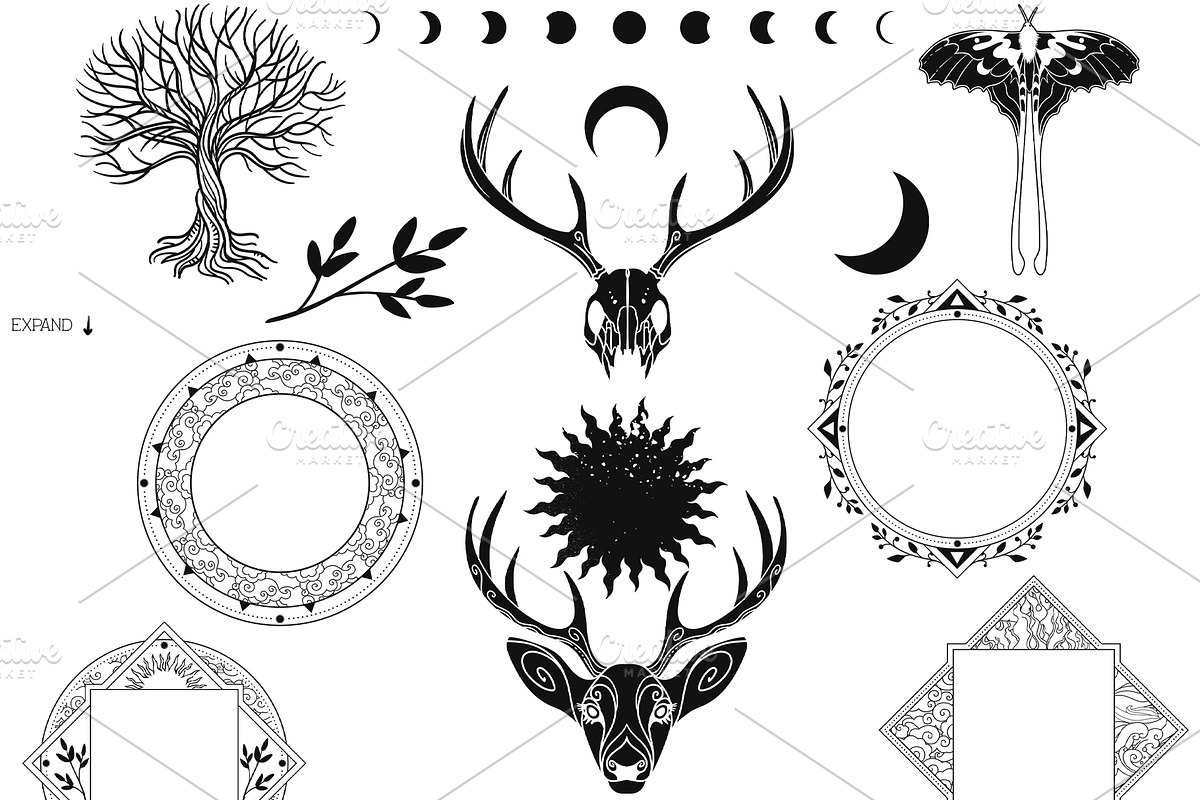 Dark vibes. Illustrations set, a Decorative Illustration by Nadia Murash (Photo 4 of 6)