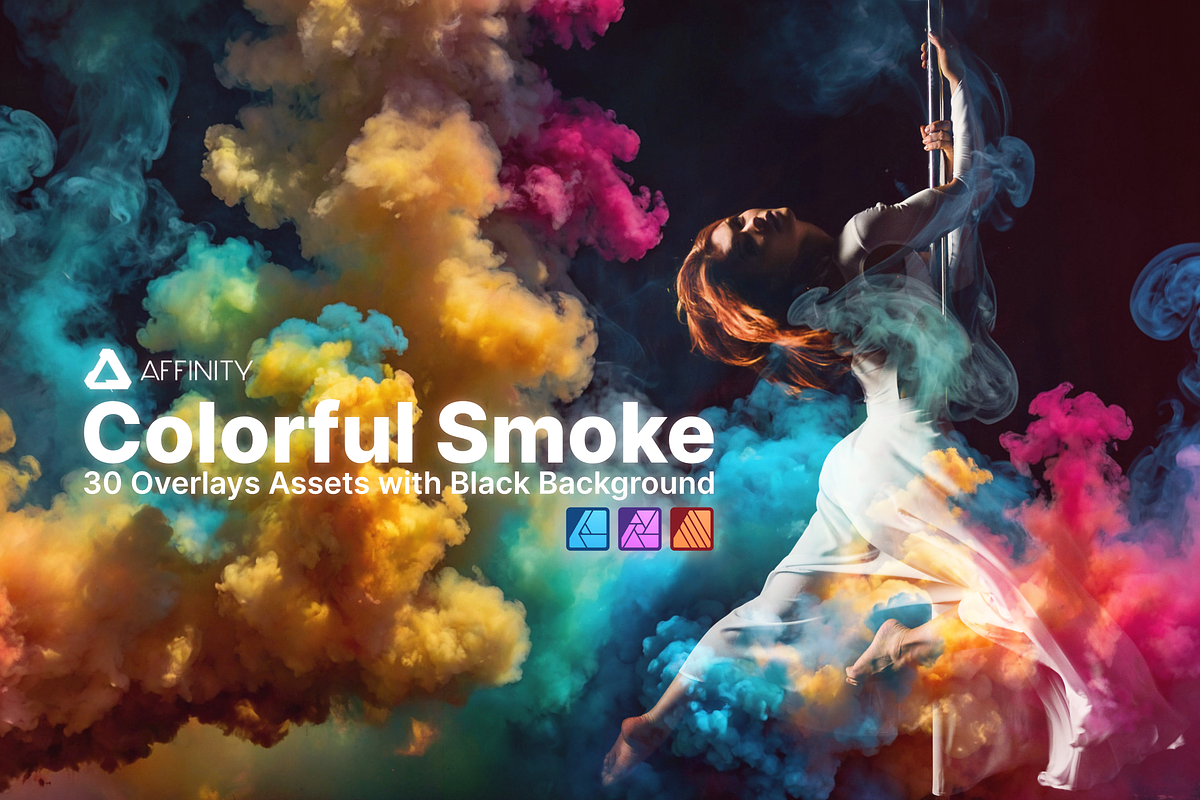Colorful Smoke Assets For Affinity, a Brushes & More by Affinity Noise (Photo 1 of 6)