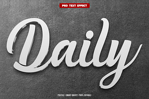 Daily 3D editable text effect, a Layer Style Add-On by Hello Muh
