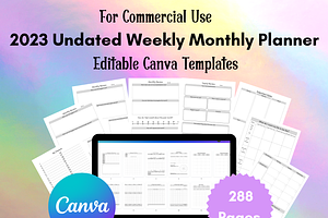 2023 Undated Weekly Monthly Planner