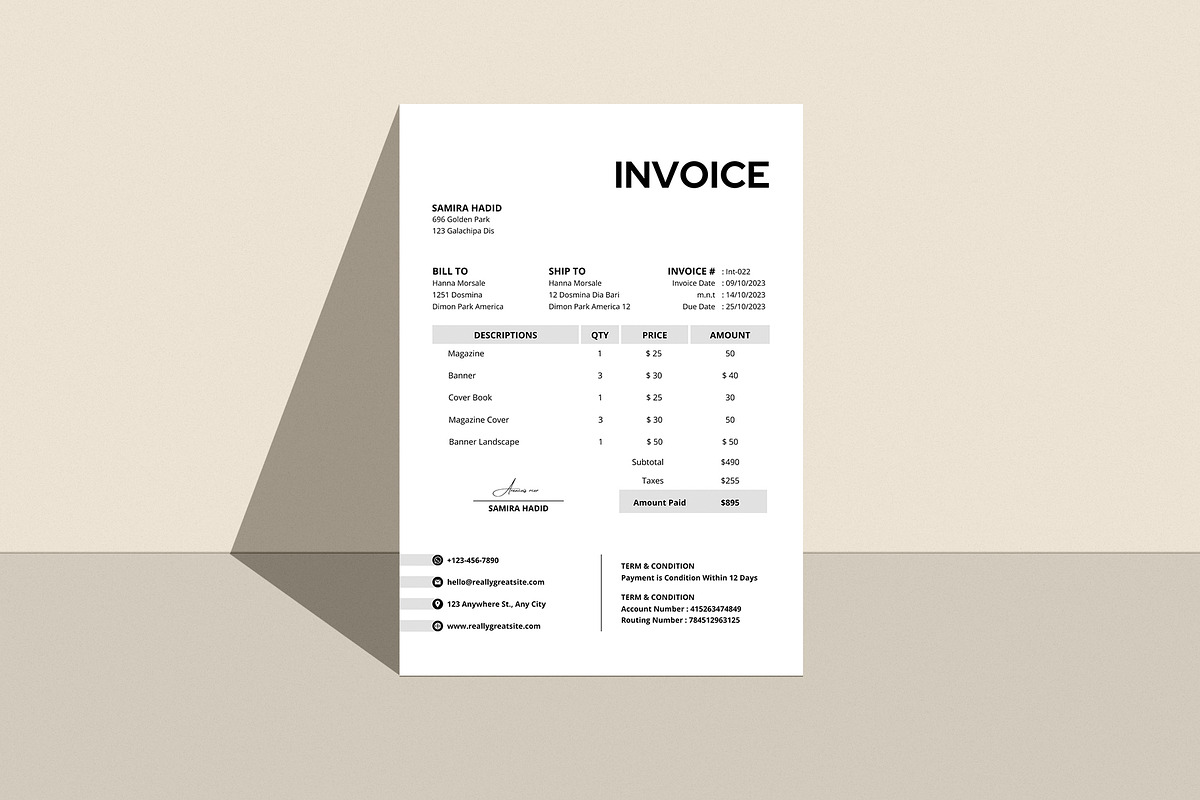 Invoice Template Layout, a Flyer Template by MNT-Creator (Photo 1 of 2)