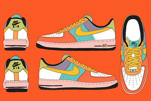 Nike Air Force 1 Low Blank Template