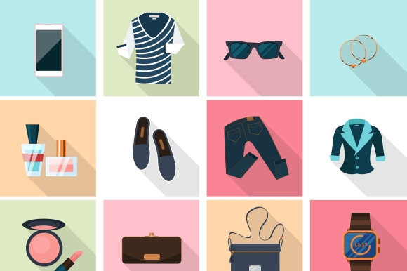 Women Clothes And Accessories Icons