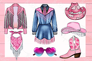Coquette Cowgirl Clipart Set, a Seasonal Illustration by The GG Shop (Thumbnail 3 of 6)