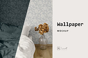 Minimalist Bedroom Wallpaper Mockup, a Household Mockup by LinnestCreative (Thumbnail 1 of 6)