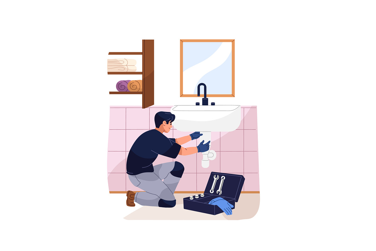 Workers repair houses set, a Person Illustration by PaperTrident (Photo 2 of 19)