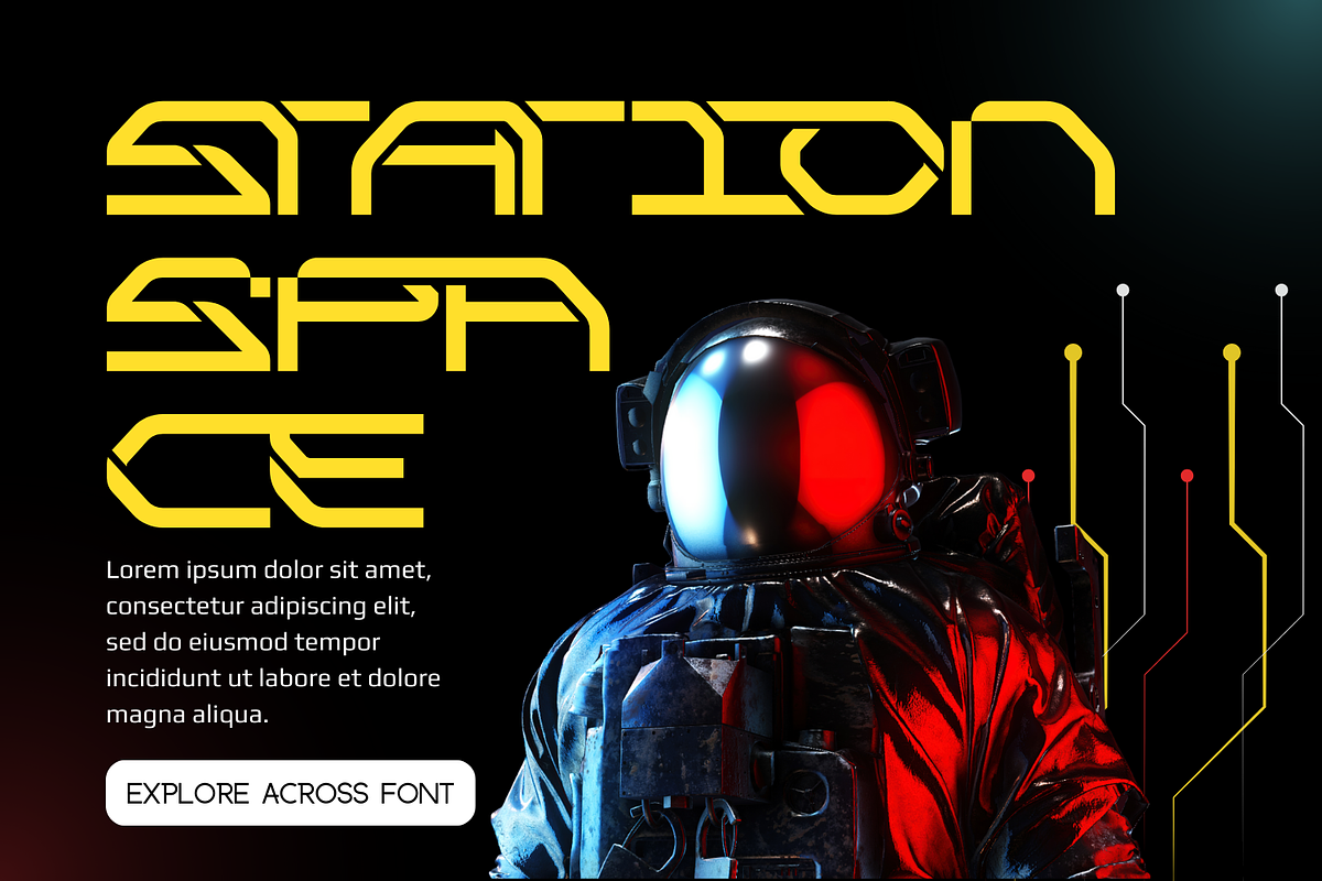 EXPLORE ACROSS - FUTURISTIC FONT, a Sans Serif Font by 177Studio (Photo 4 of 8)