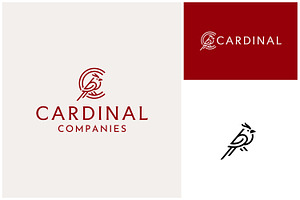 Letter C Cardinal Bird Line Art logo, a Branding & Logo Template by Enola99d