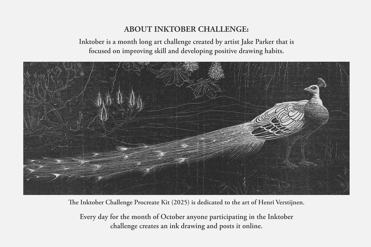 The Inktober Challenge Procreate Kit, a Brush Add-On by Digi Life (Photo 2 of 8)