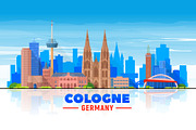 Cologne Germany skyline illustration, an Illustration by Sky and glass (Thumbnail 3 of 6)