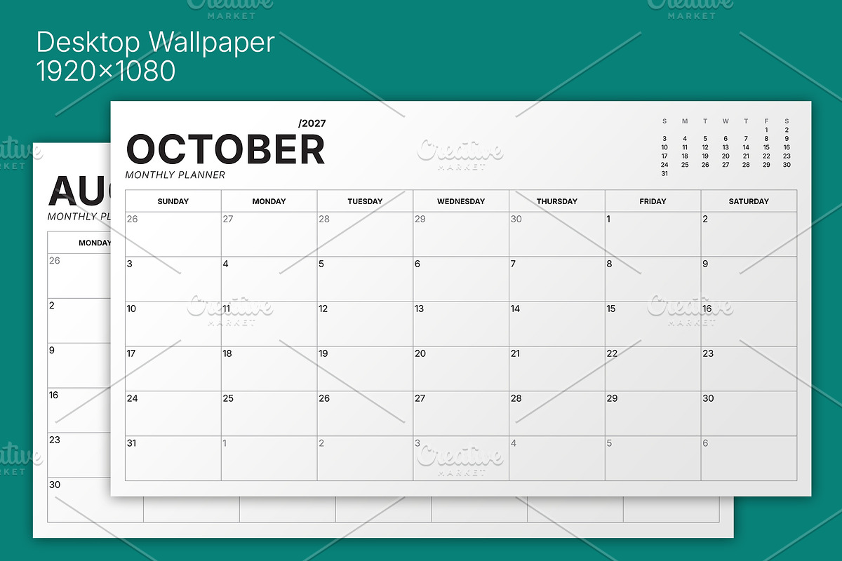 2027 Monthly Planner (MP049-27-post), a Social Media Template by mikhailmorosin (Photo 4 of 4)