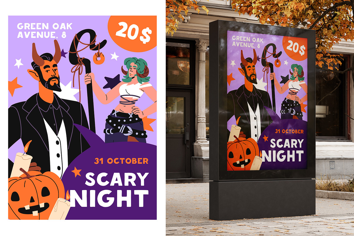 Halloween people set, banner, poster, a Person Illustration by PaperTrident (Photo 14 of 14)