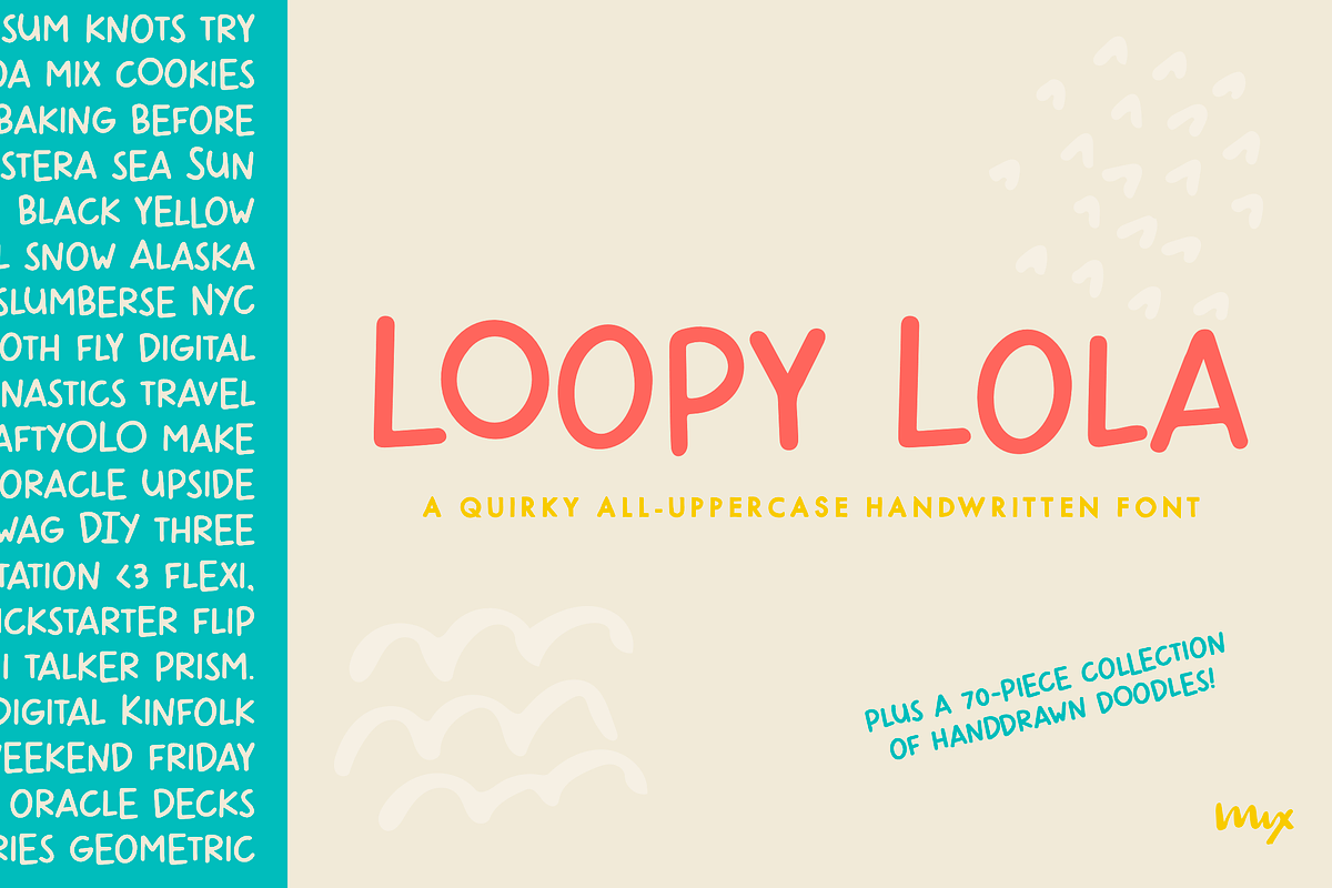 Loopy Lola — Font + 70 Doodles, a Handwritten Font by Mix Fonts (Photo 1 of 7)
