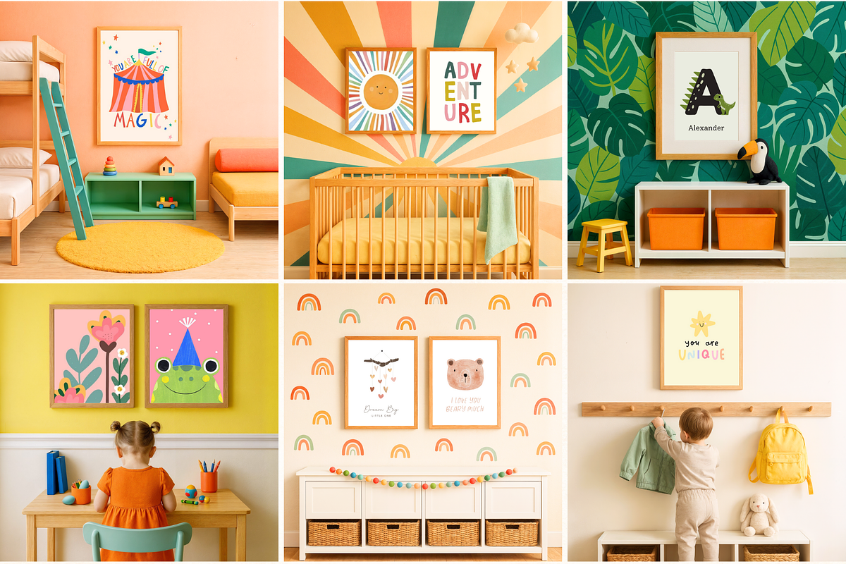 50 Kids Nursery Frame Canva Mockups, a Household Mockup by Matisse Studio (Photo 1 of 10)