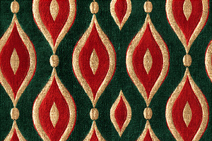 Seamless pattern festive red and gold teardrop shapes creating a, a Pattern Graphic by Studio ANNA