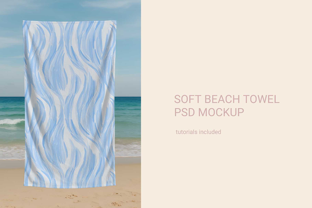 Beach Towel Psd mockup, a Household Mockup by jenartstudio (Photo 1 of 3)