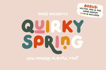 QUIRKY SPRING Playful Font Family, a Script Font by Anna Zakharchenko