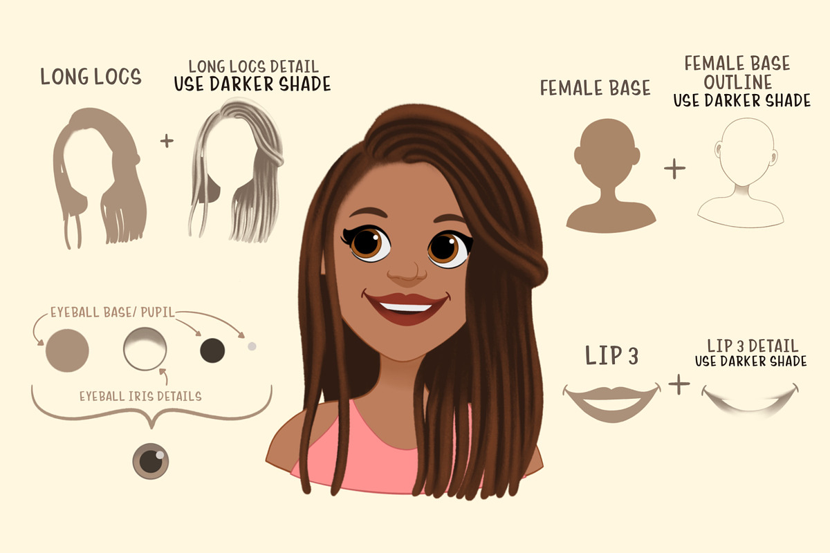 Portrait Creator brushes - Female, a Brush Add-On by Brushed Rose (Photo 2 of 5)
