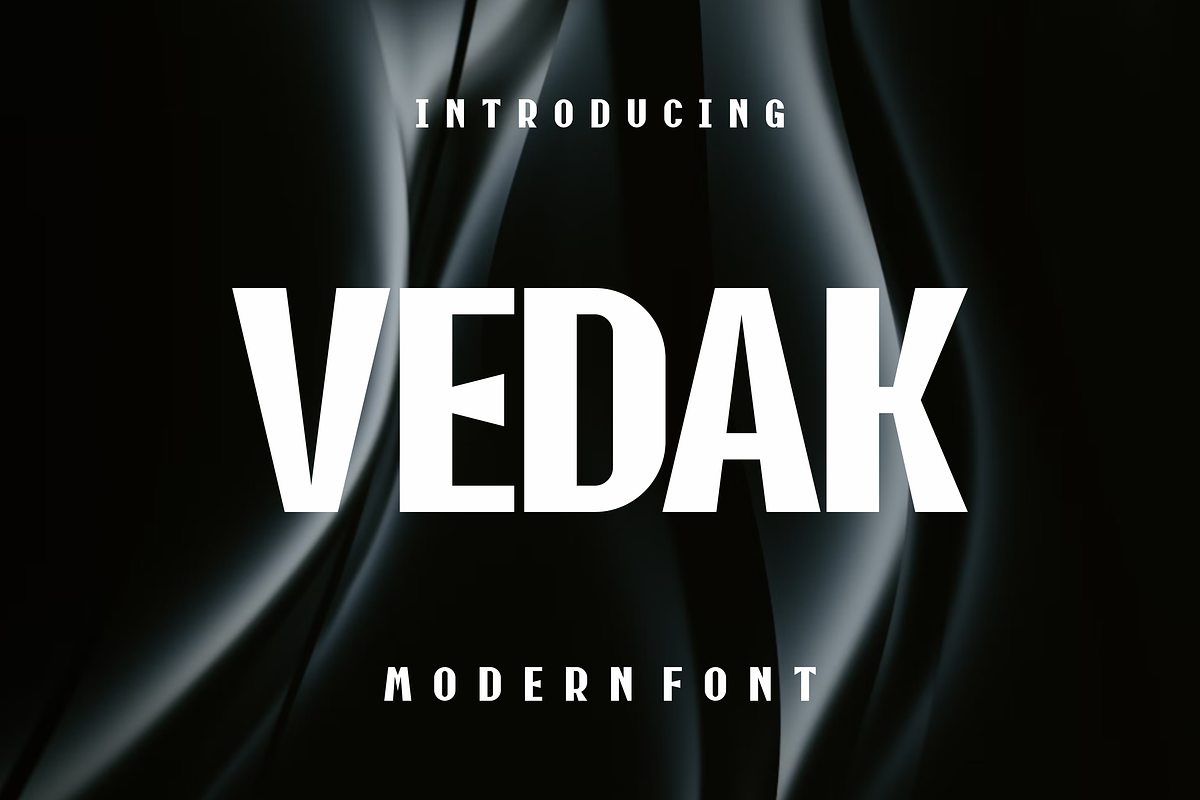 Vedak - Modern Display Font, a Sans Serif Font by lelevien (Photo 1 of 4)