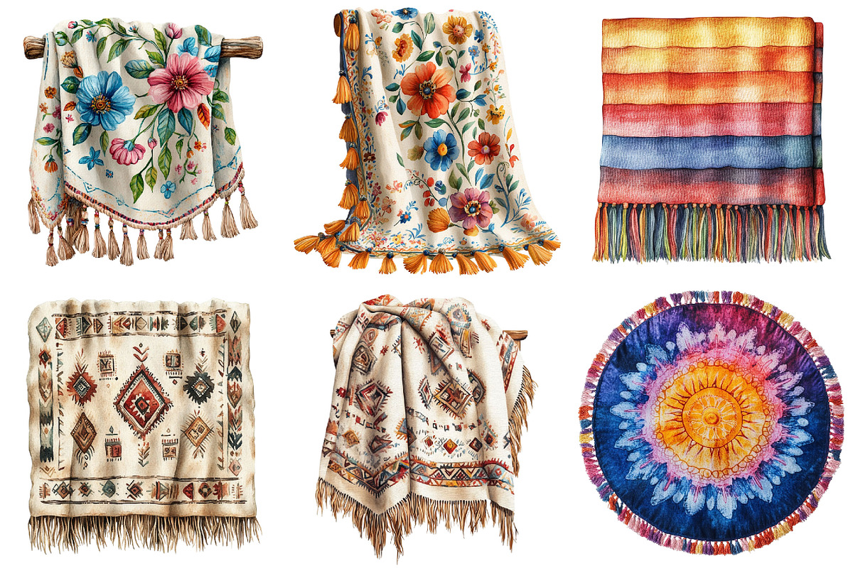 Boho Style Tapestry & Blanket Bundle, an Illustration by Pixels.Craft (Photo 2 of 10)