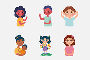 Mothers Day Illustrations Set, a Seasonal Illustration by studiogstock (Thumbnail 3 of 4)