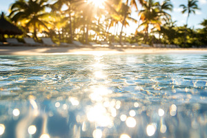 Blurred background of exotic beach w, a Photo by Dvoevnore photos